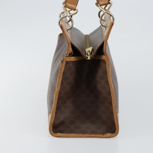 CELINE Macadam Canvas Hand Bag Brown Gold - Picture 4 of 12